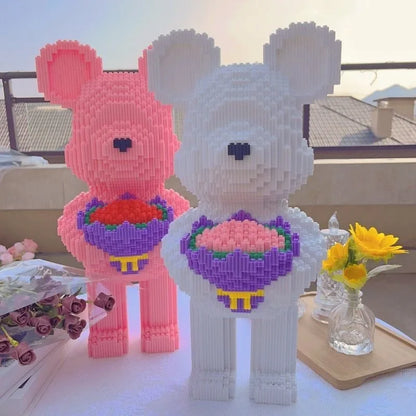 Bär mit Rosen Bausteinset