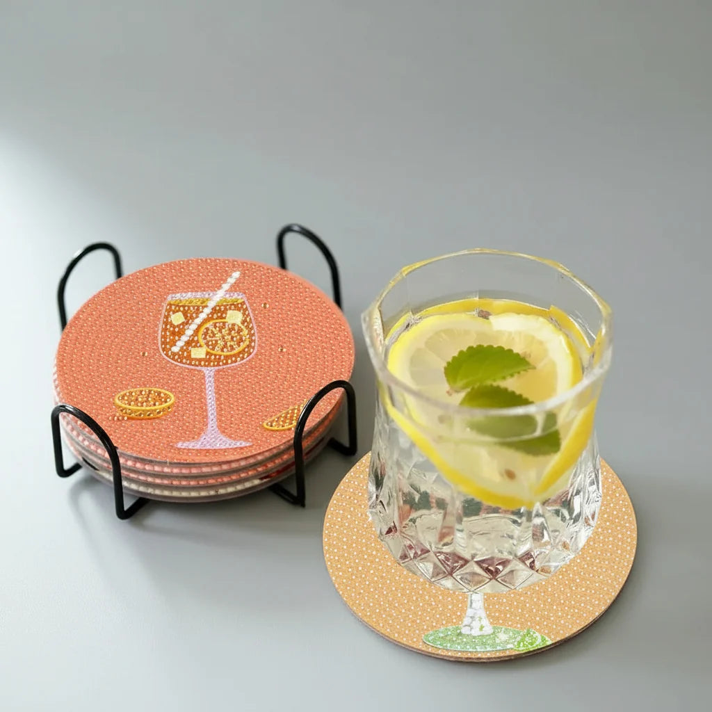 Diamond Painting Bunte Cocktail-Untersetzer
