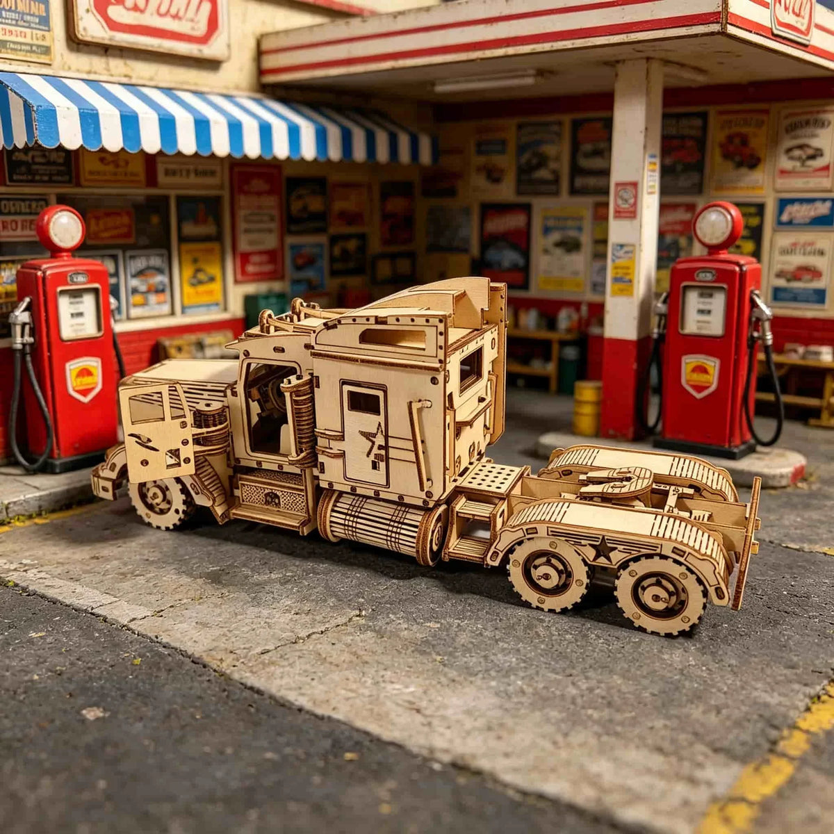 Vintage Amerikanischer Lastwagen 3D-Holzbausatz