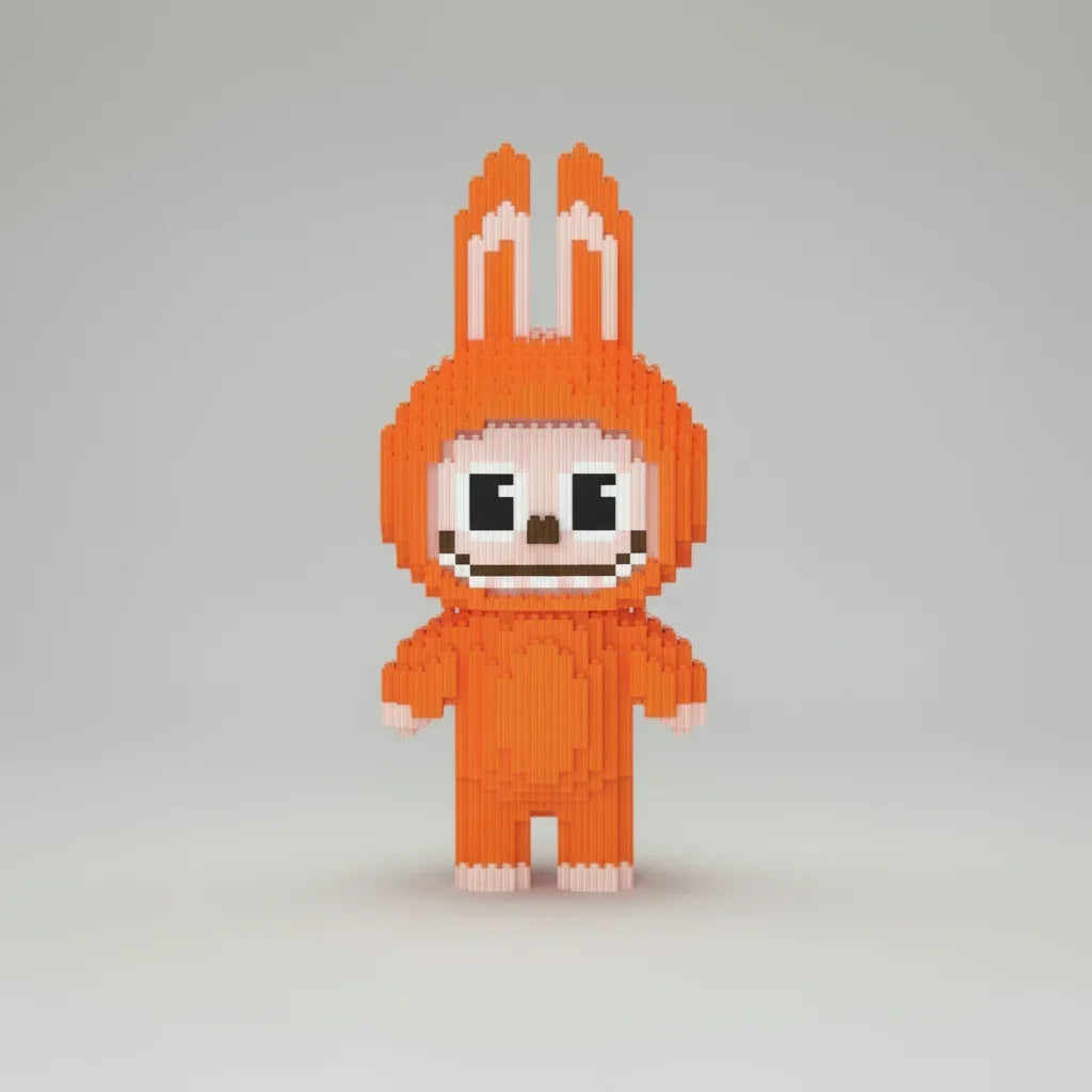 Oranger Labubu Bausteinset