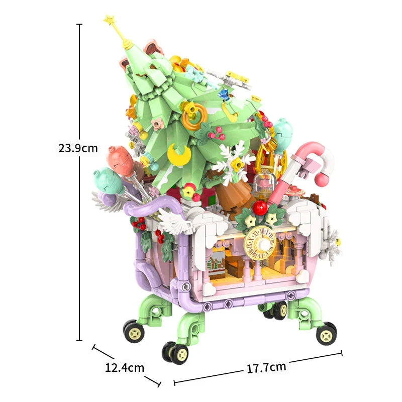 Weihnachts-Einkaufswagen Bausteinset