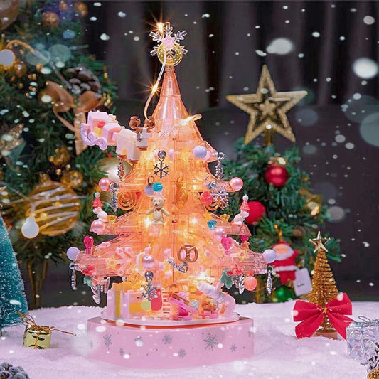 Rosa Weihnachtsbaum Bausteinset