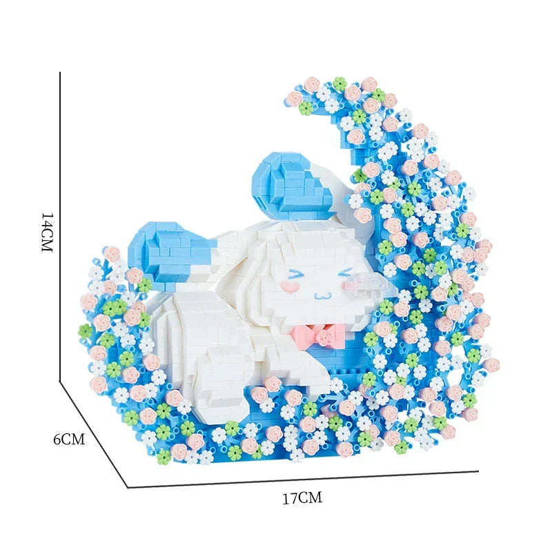 Tiere auf Blumen Bausteinset