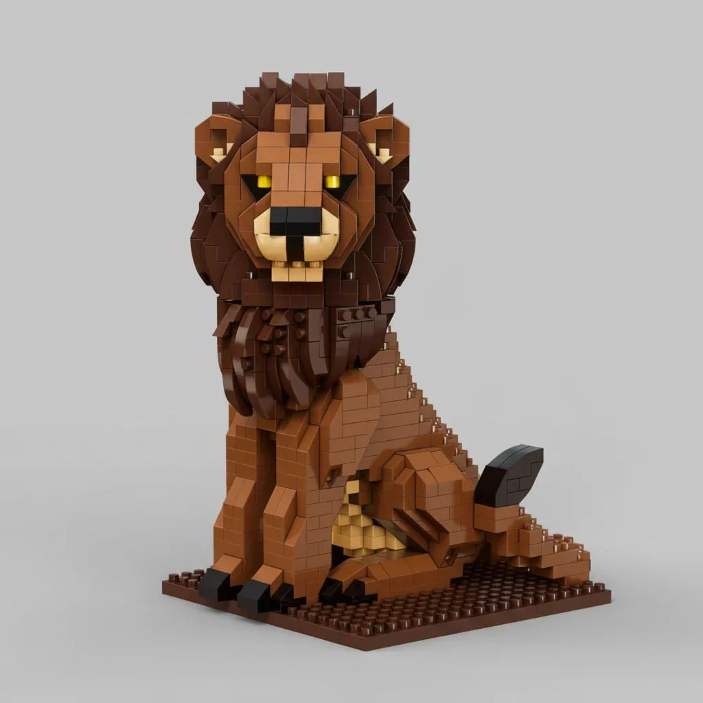 Löwe auf Bauplatte Bausteinset