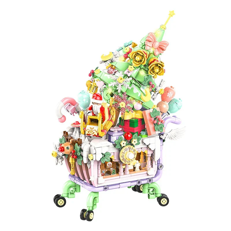 Weihnachts-Einkaufswagen Bausteinset