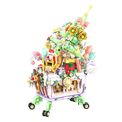 Weihnachts-Einkaufswagen Bausteinset