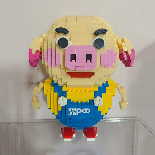Schwein mit Latzhosen Bausteinset