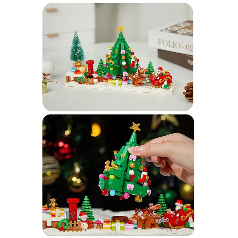 Weihnachtsdorf in der Wolke Bausteinset