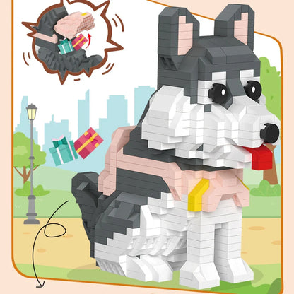 Grauer Husky Bausteinset