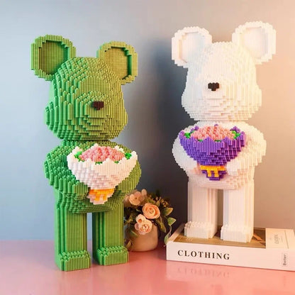 Bär mit Rosen Bausteinset