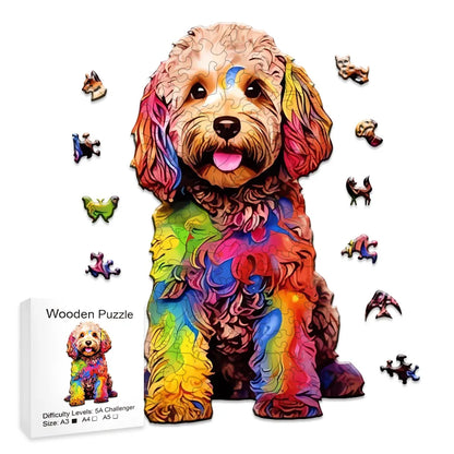 Niedlicher Hund Holzpuzzle