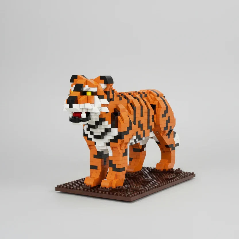 Tiger auf Bauplatte Bausteinset