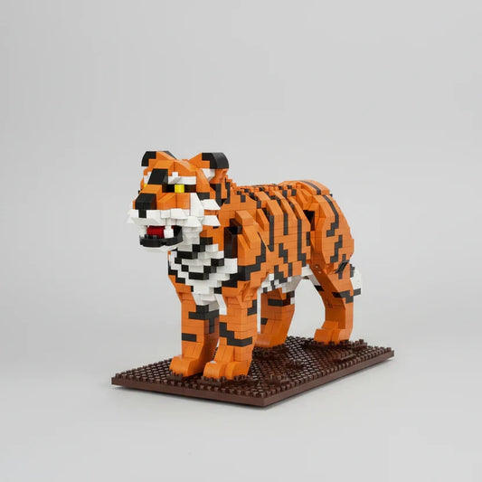 Tiger auf Bauplatte Bausteinset