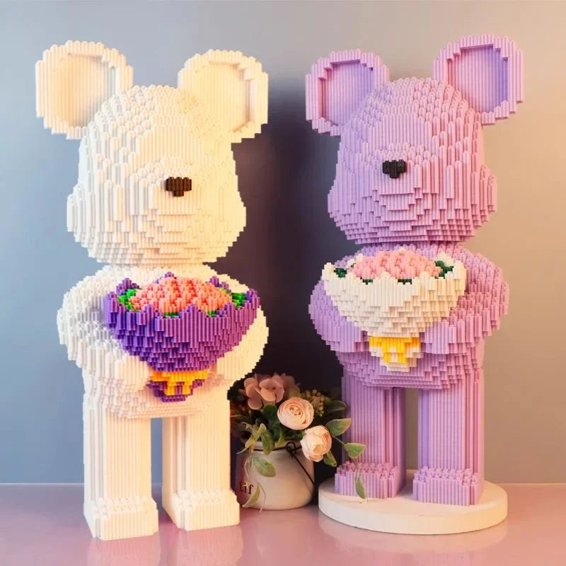 Bär mit Rosen Bausteinset