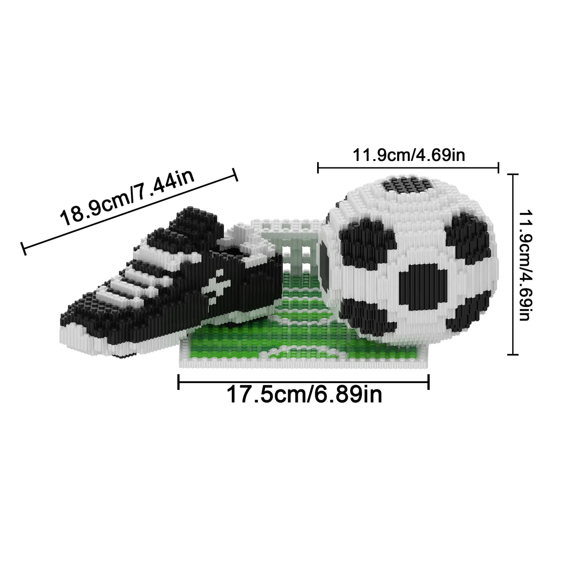 Fußballschuh auf Feld Bausteinset