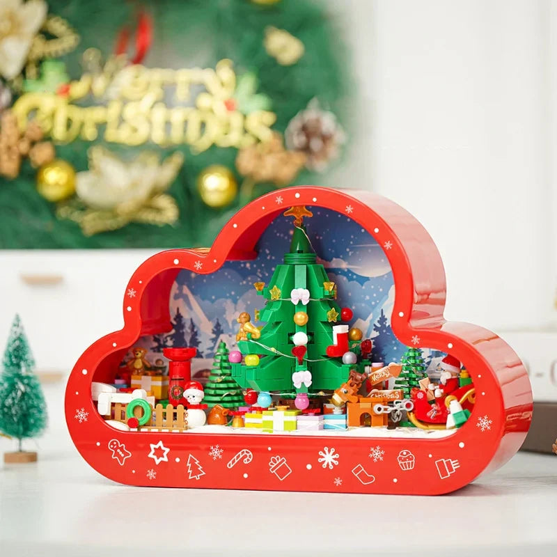 Weihnachtsdorf in der Wolke Bausteinset