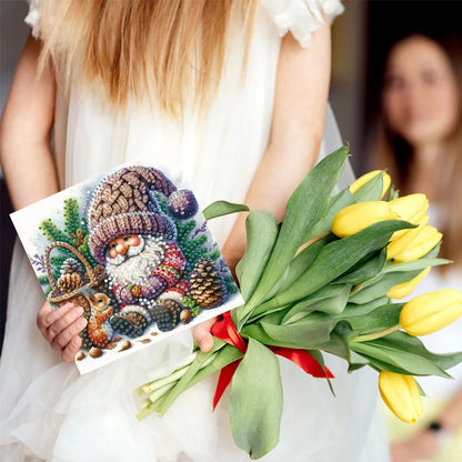 Diamond Painting Weihnachtskarten Set mit Warmen Winterfiguren