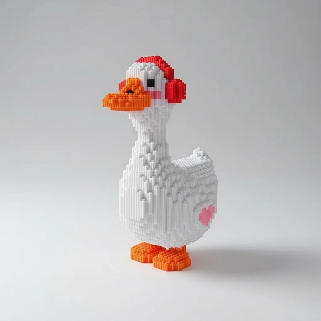 Gans mit Kopfhörer Bausteinset