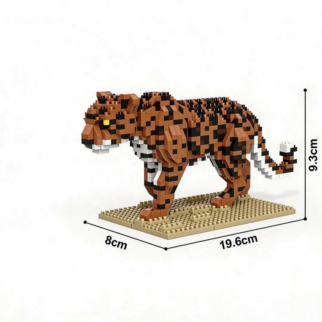 Jagd-Leopard auf Bauplatte Bausteinset