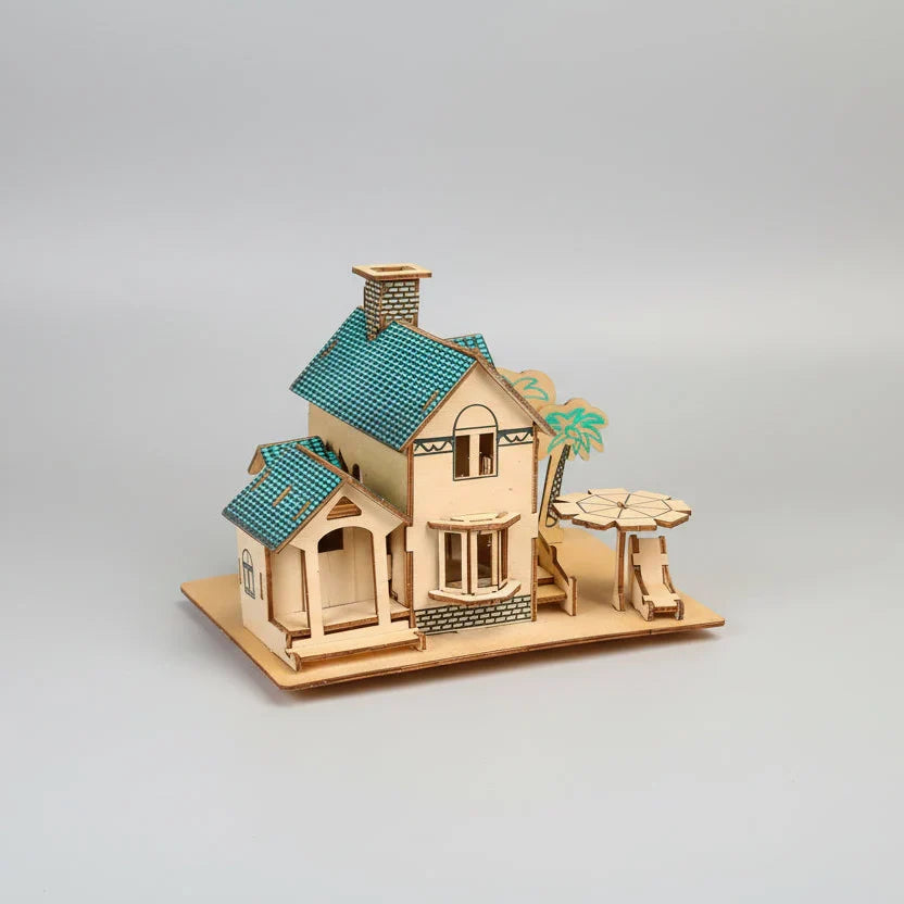 Ferienhaus 3D-Holzbausatz