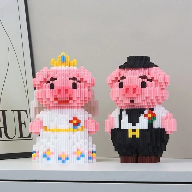 Verliebte Schweinchen Bausteinset