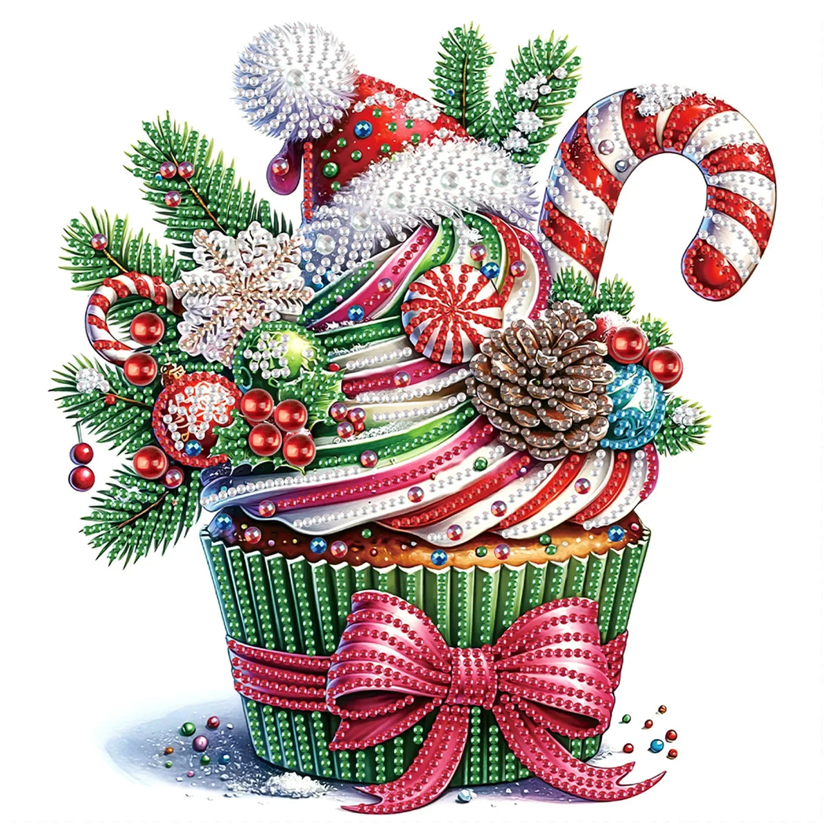 Diamond Painting Weihnachts-Cupcake