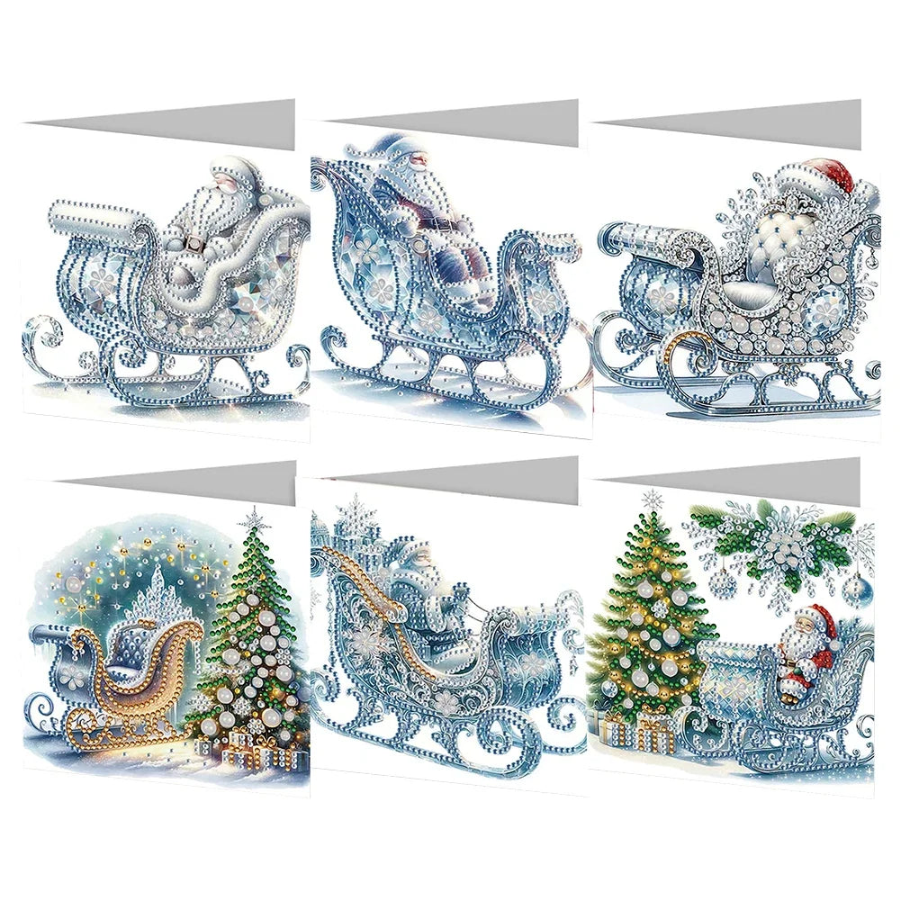 Diamond Painting Winterzauber in der Schlittenfahrt Weihnachtskarten
