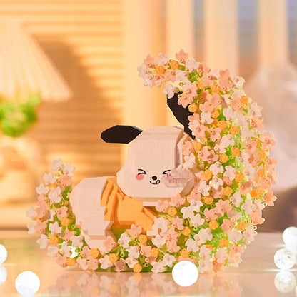 Tiere auf Blumen Bausteinset