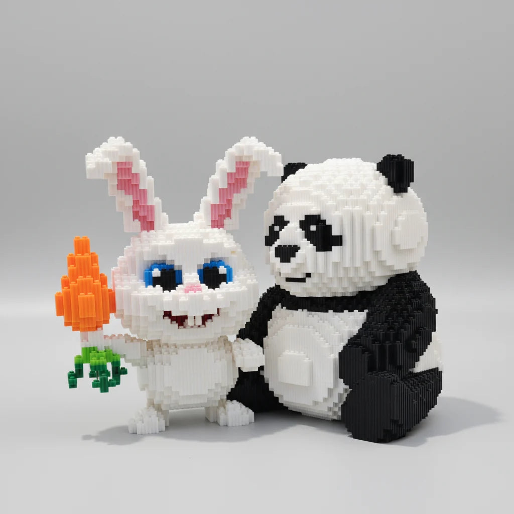 Kaninchen mit Karotte Bausteinset
