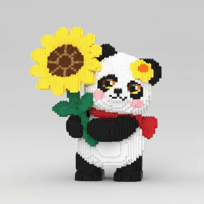 Mega Panda mit Sonnenblume Bausteinset