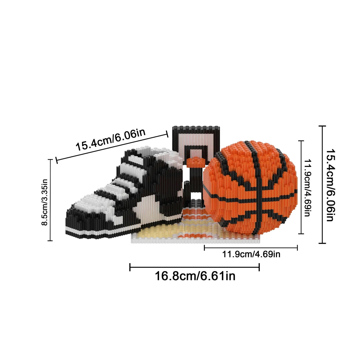 Basketballschuh auf Feld Bausteinset