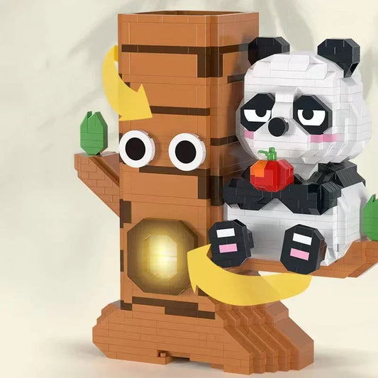 Panda im Baum Stiftehalter Bausteinset