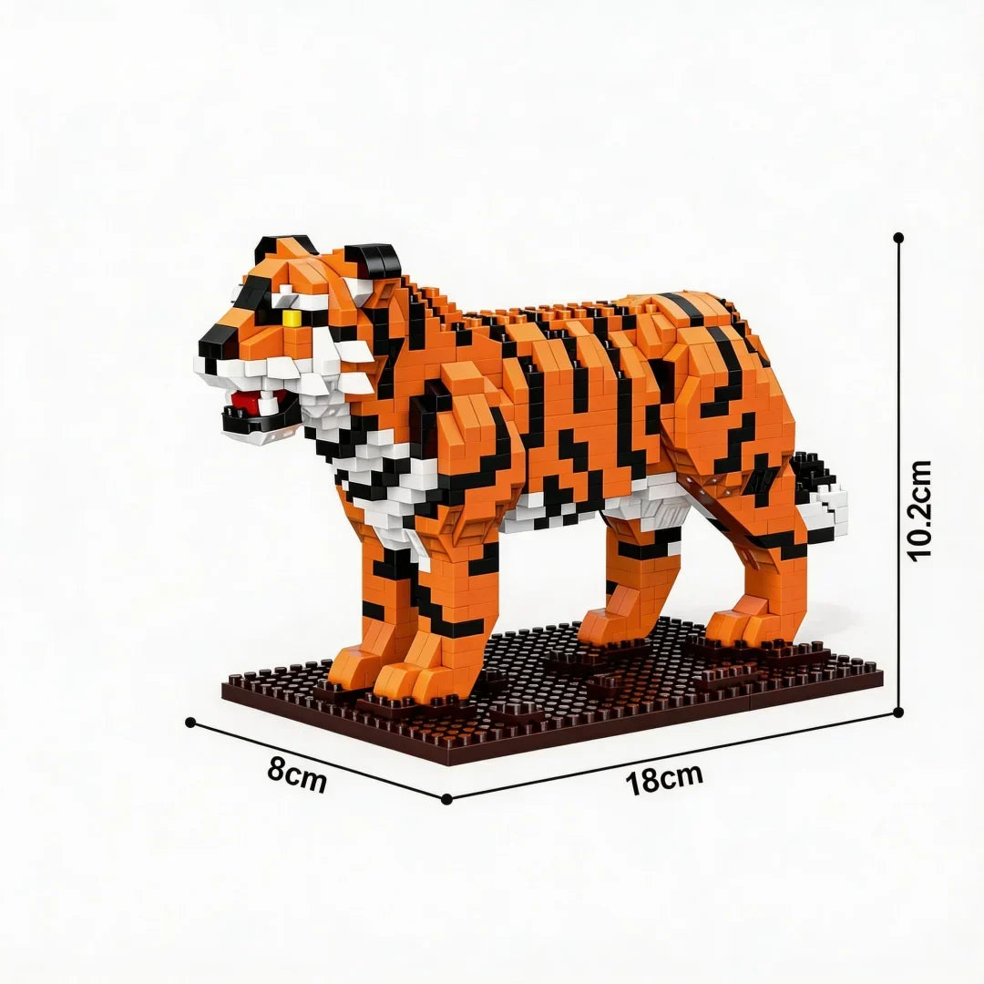Tiger auf Bauplatte Bausteinset