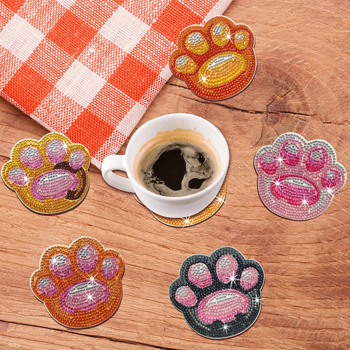 Diamond Painting Hunde-Pfoten-Untersetzer