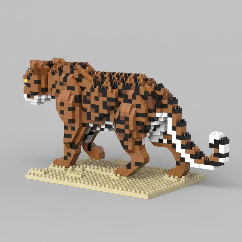 Jagd-Leopard auf Bauplatte Bausteinset