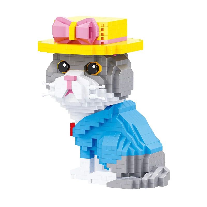 Katze mit Hut Bausteinset