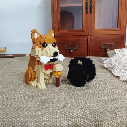 Shiba mit Hut Bausteinset