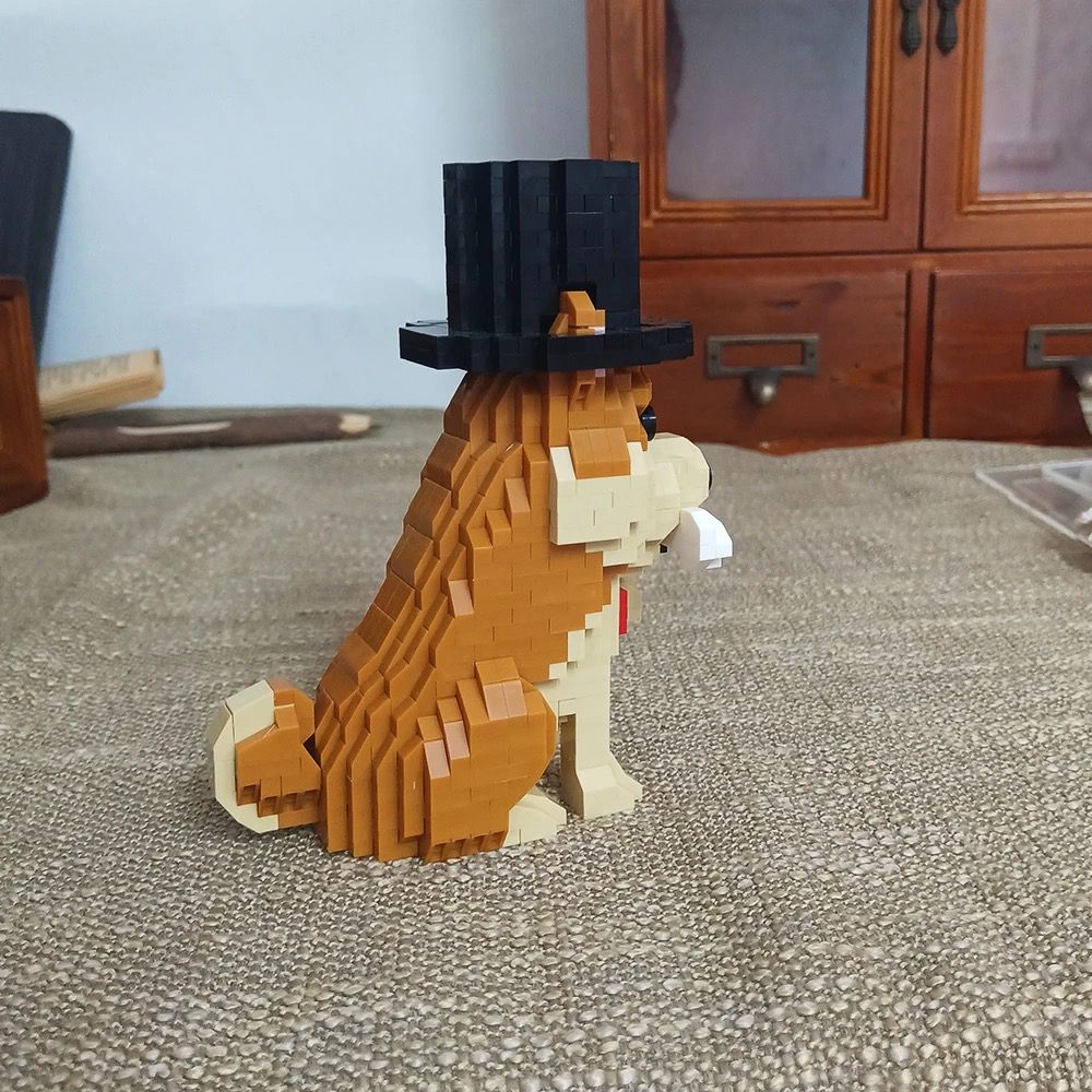 Shiba mit Hut Bausteinset