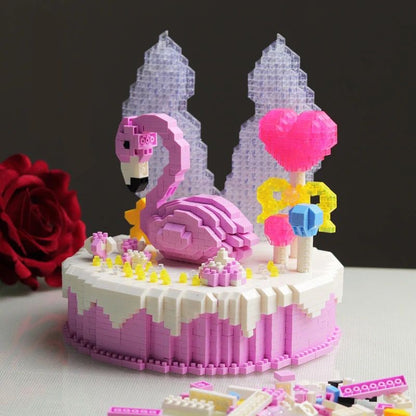 Flamingo-Kuchen Bausteinset