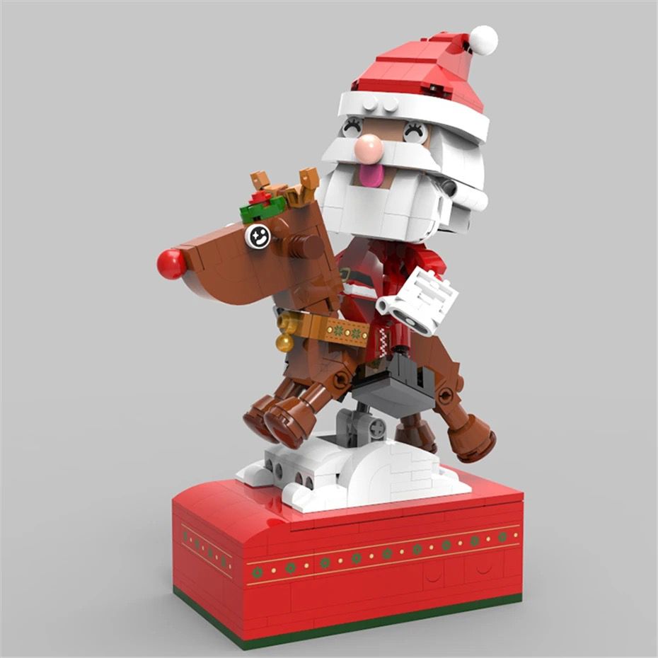 Der Weihnachtsmann auf dem Rentier Bausteinset