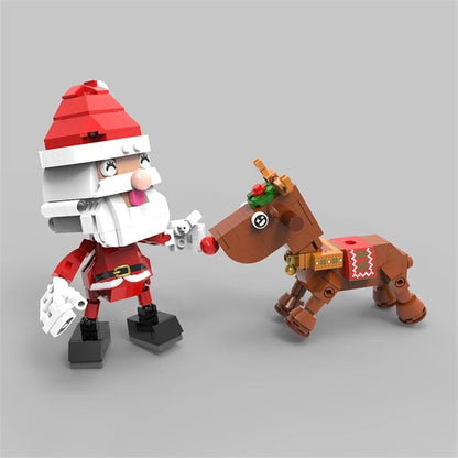 Der Weihnachtsmann auf dem Rentier Bausteinset
