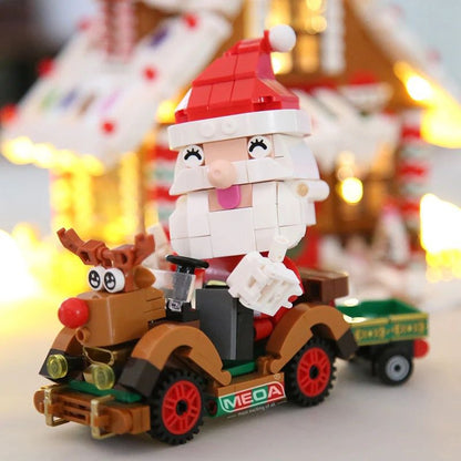 Weihnachtsmann auf Auto Bausteinset