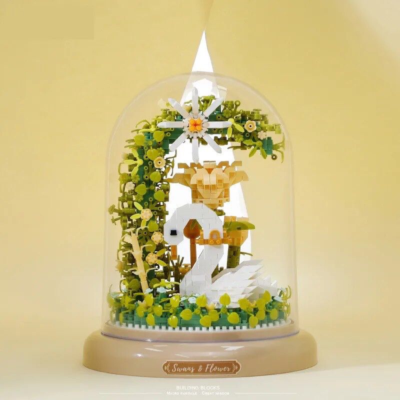 Schwan in Blumen Bausteinset