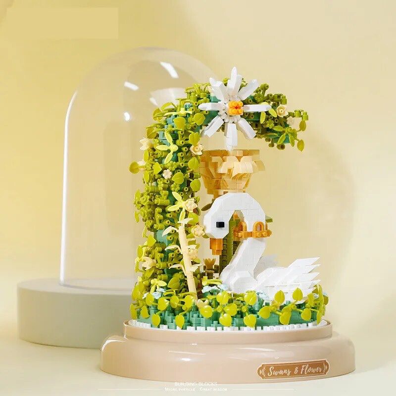 Schwan in Blumen Bausteinset