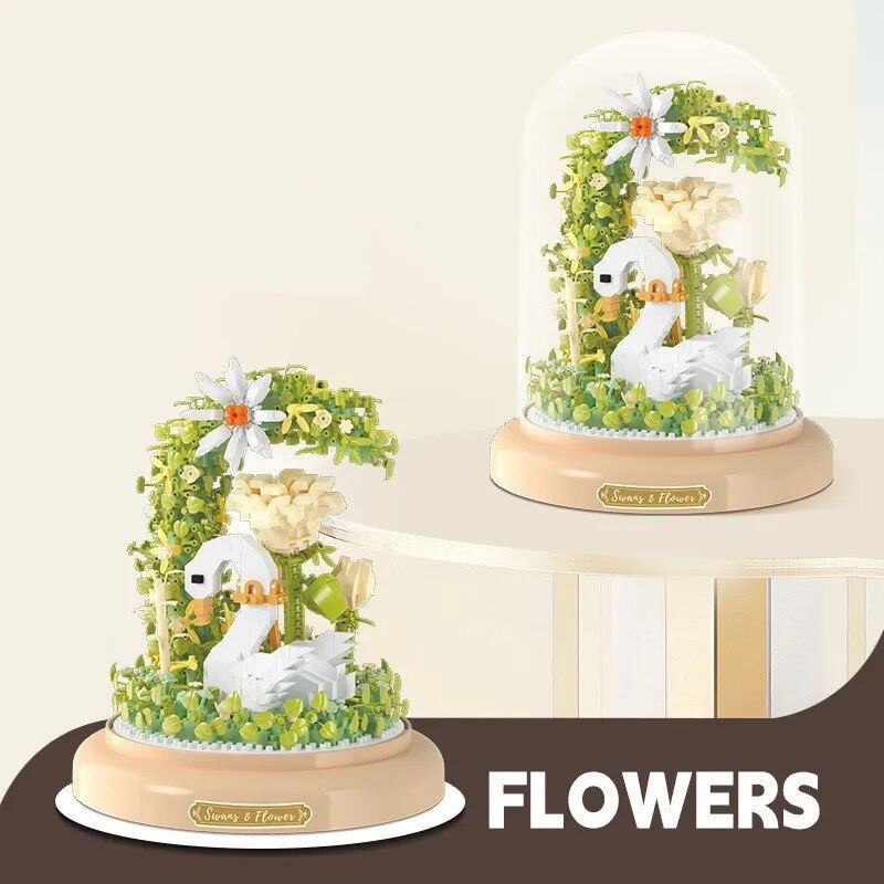 Schwan in Blumen Bausteinset