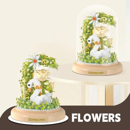 Schwan in Blumen Bausteinset