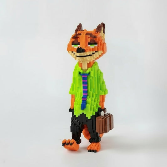 Fuchs im grünen Anzug Bausteinset