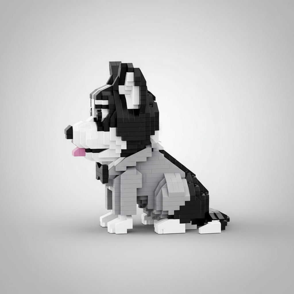 Niedlicher Husky Bausteinset