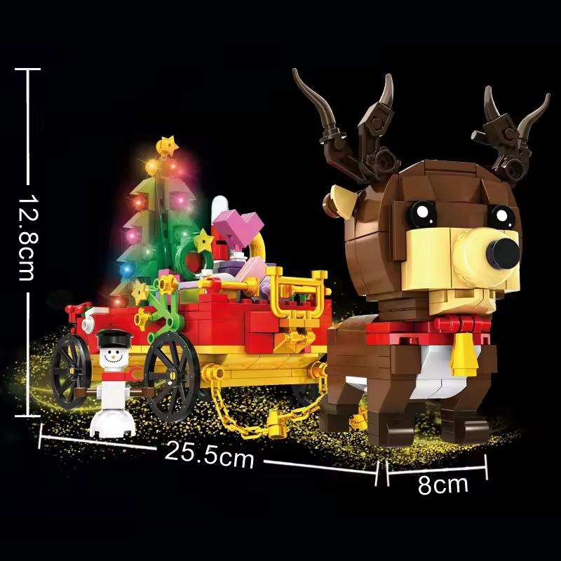 Rentier mit Wagen Bausteinset