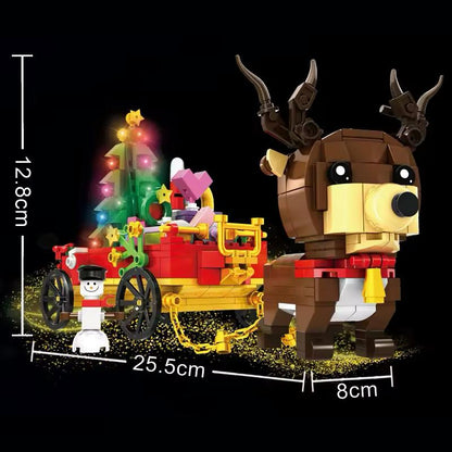 Rentier mit Wagen Bausteinset